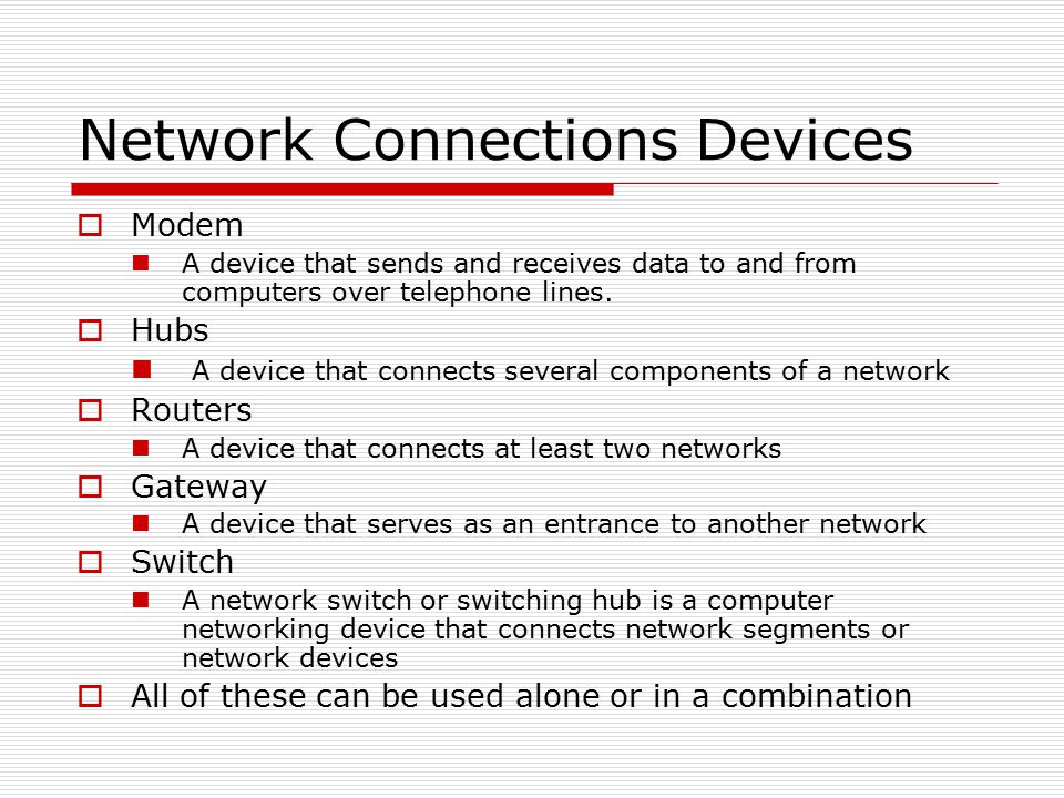 Network Connections Devices