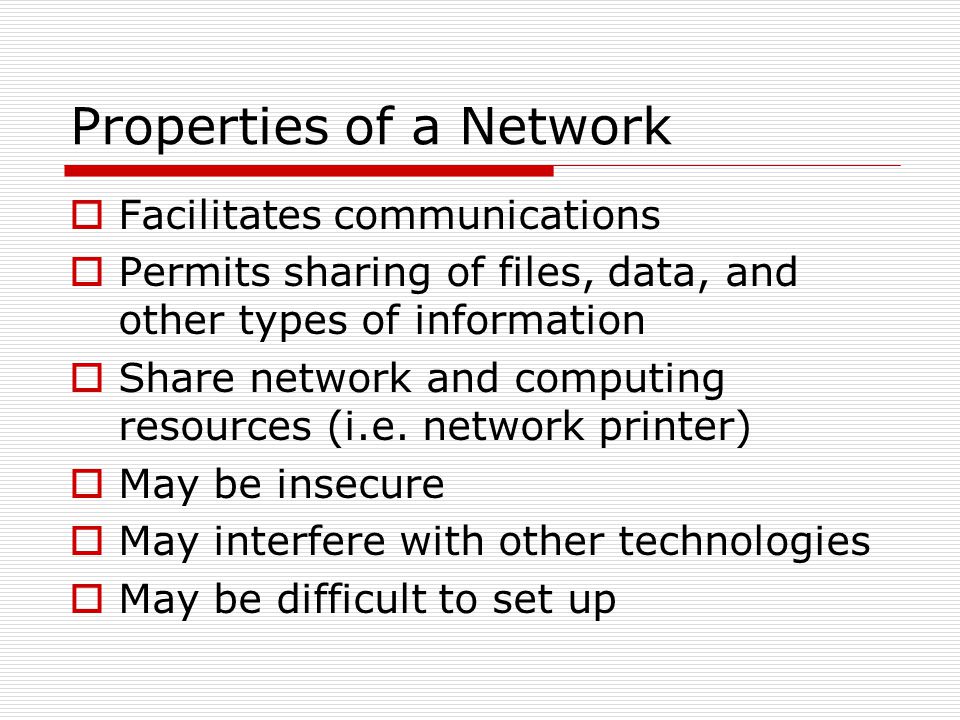 Properties of a Network