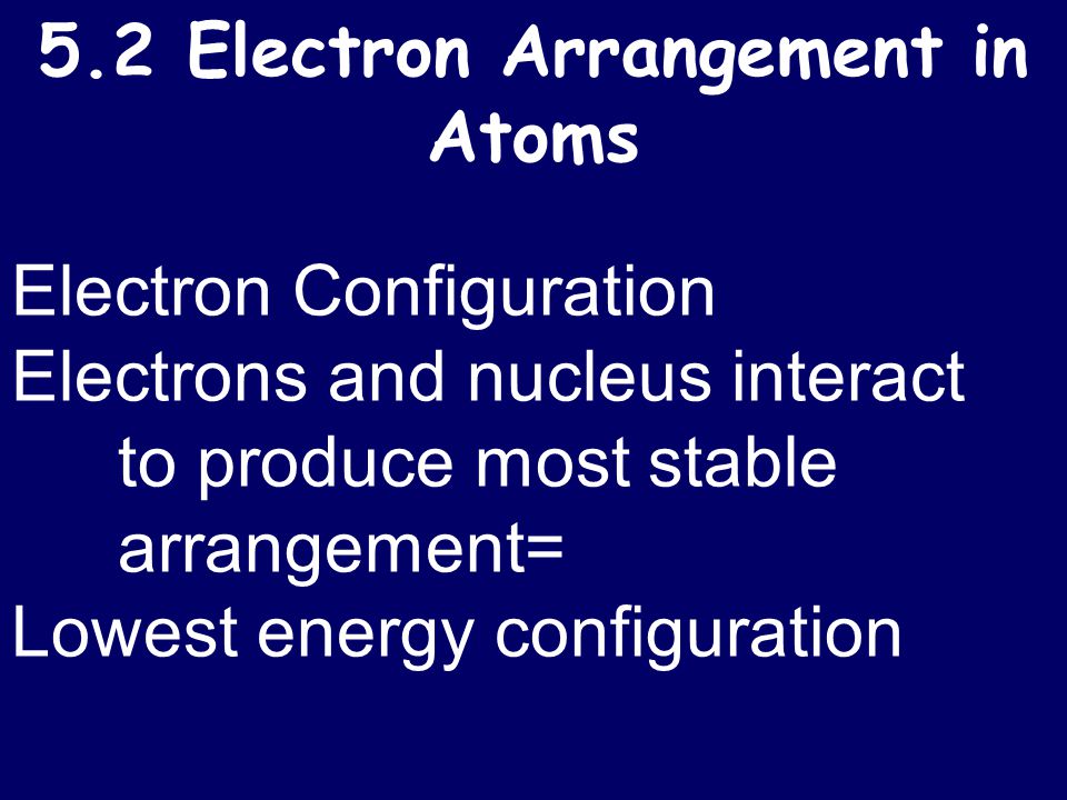 5.2 Electron Arrangement in Atoms
