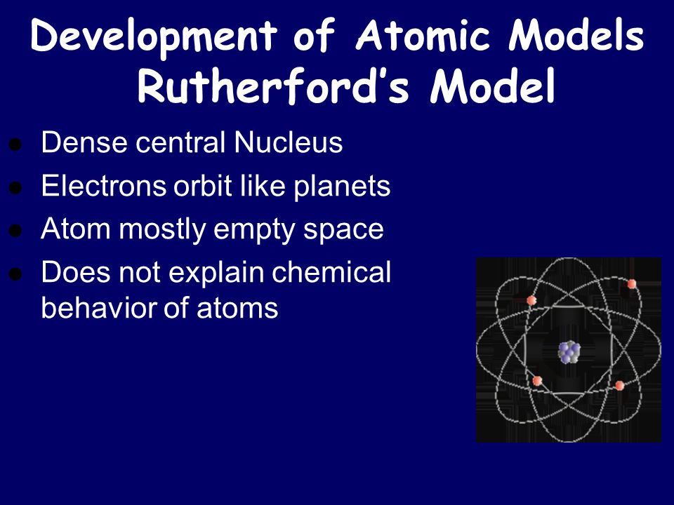 Development of Atomic Models Rutherford’s Model