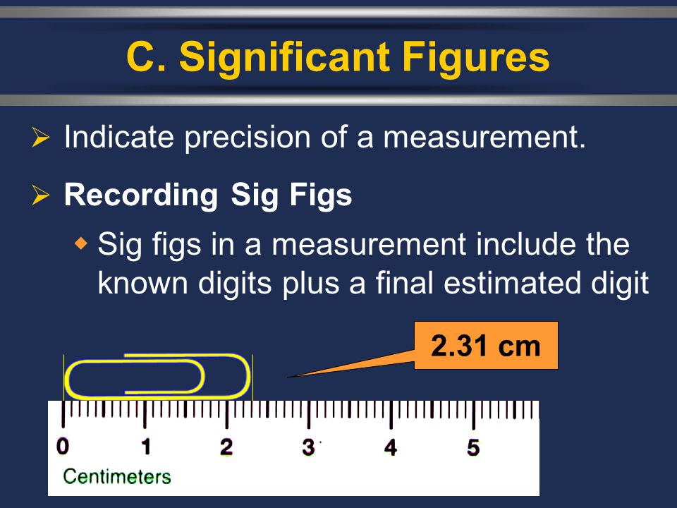 C. Significant Figures Indicate precision of a measurement.