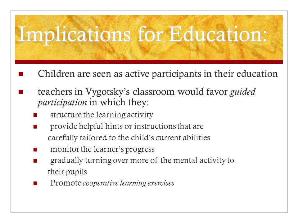 Implications for Education: