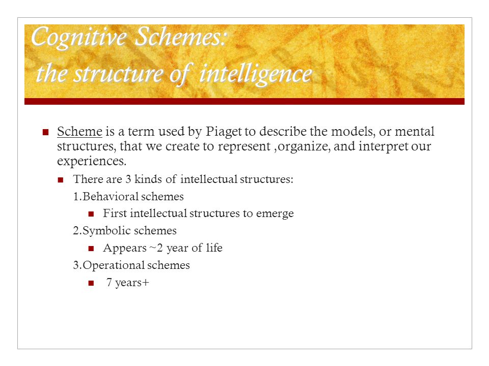 Cognitive Schemes: the structure of intelligence