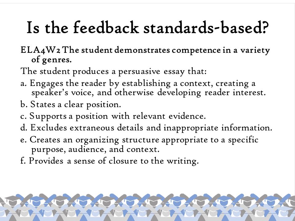 Is the feedback standards-based
