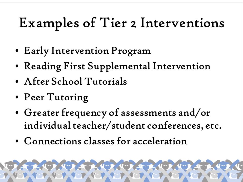 Examples of Tier 2 Interventions