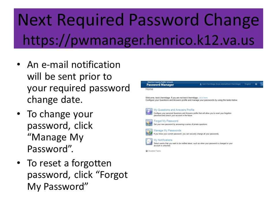 Next Required Password Change