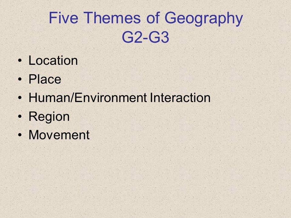Five Themes of Geography G2-G3