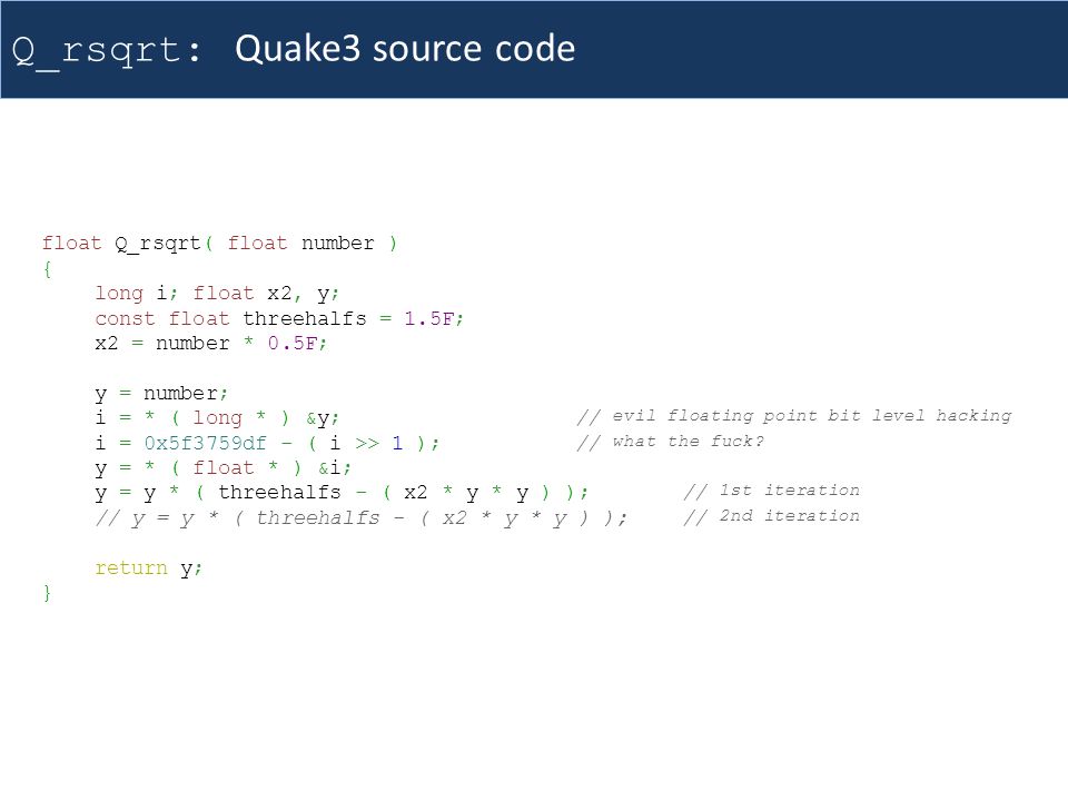 Quake III & the reciprocal square root
