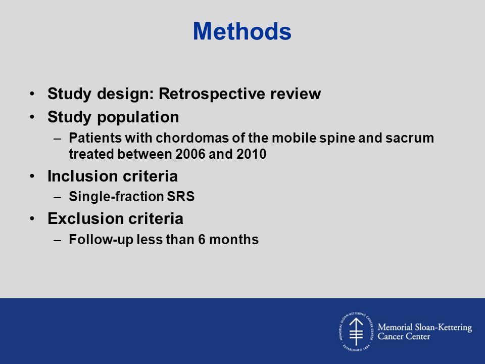 Methods Study design: Retrospective review Study population