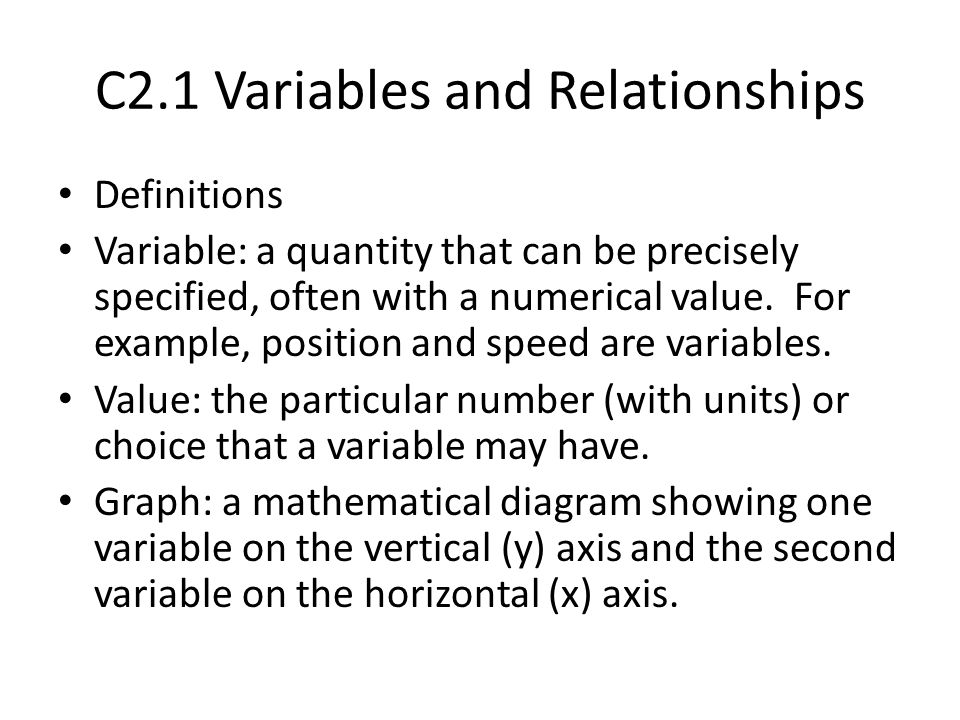 C2.1 Variables and Relationships