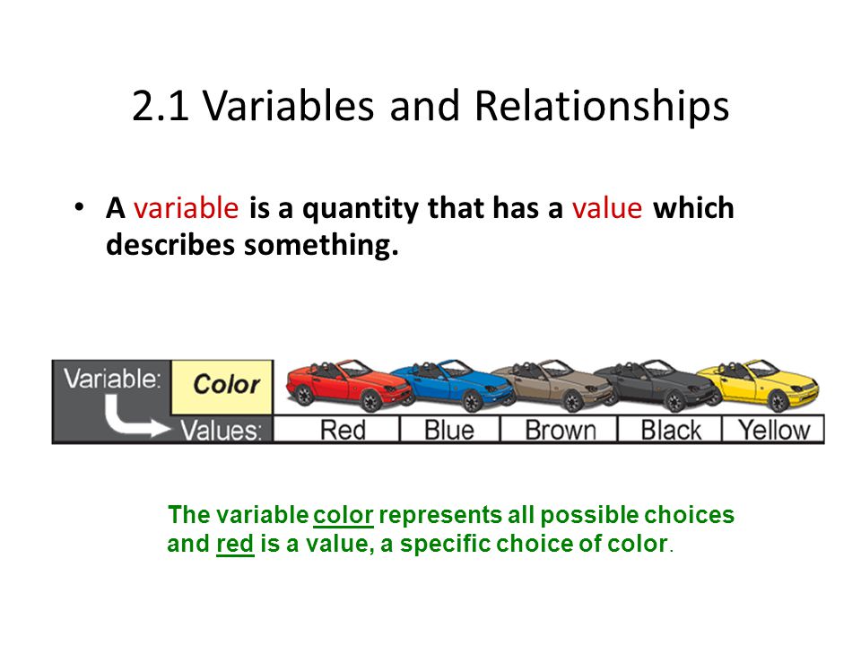 2.1 Variables and Relationships