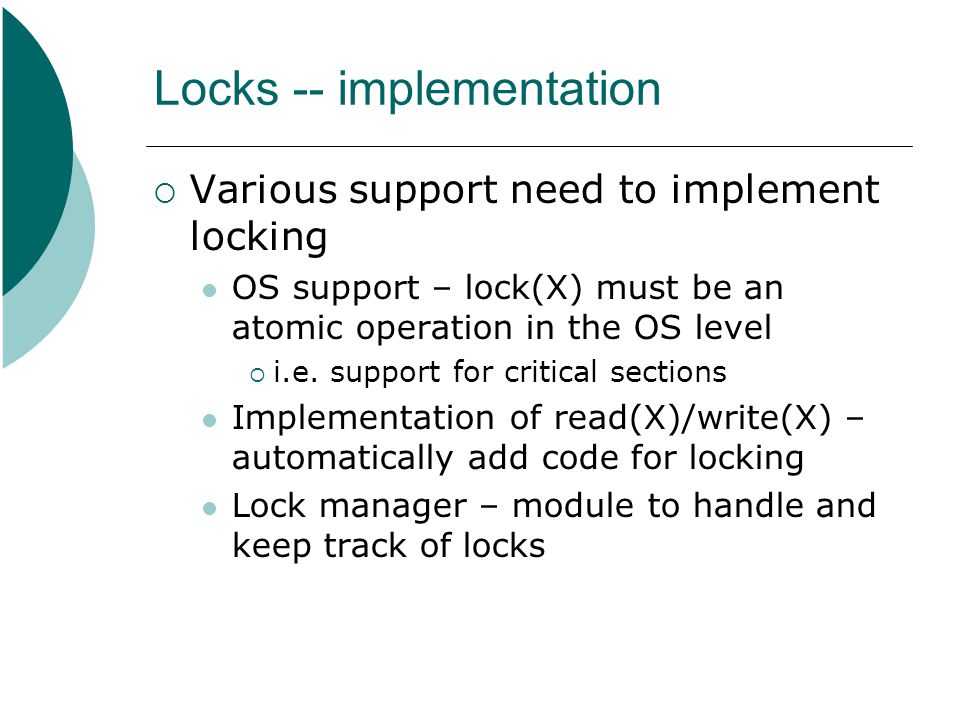 Locks -- implementation