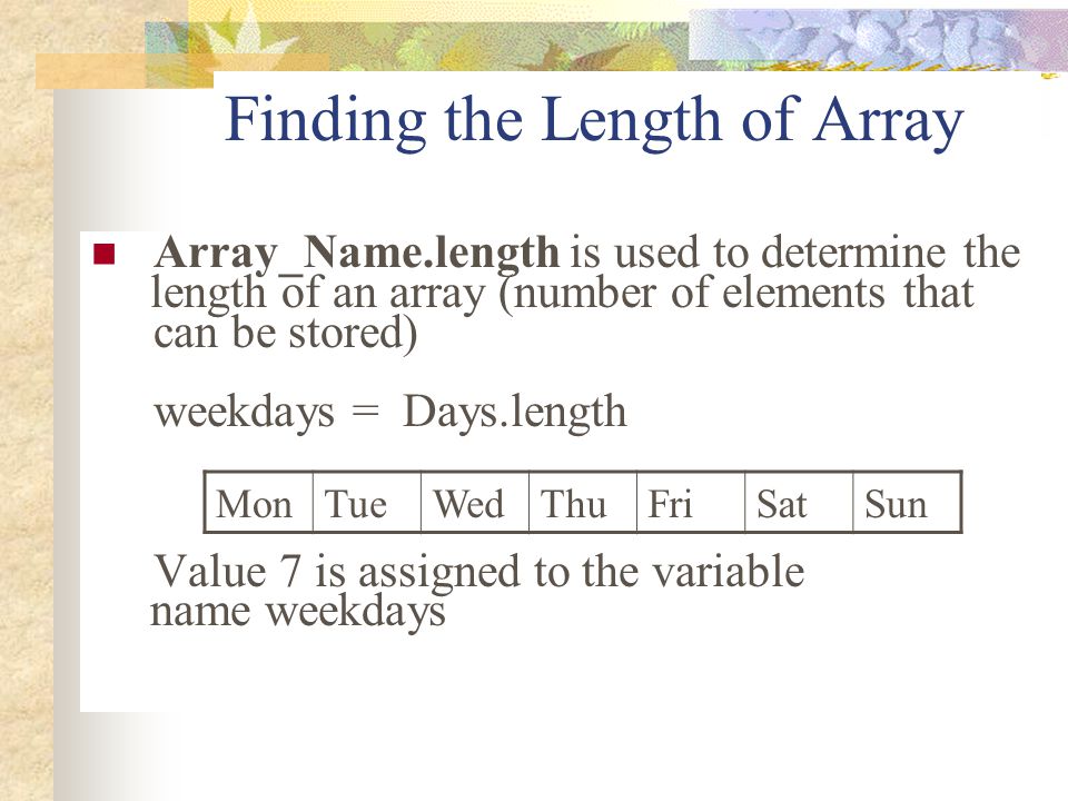 Finding the Length of Array