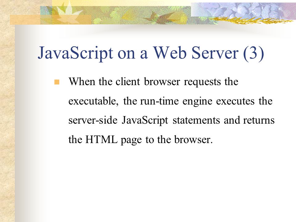 JavaScript on a Web Server (3)