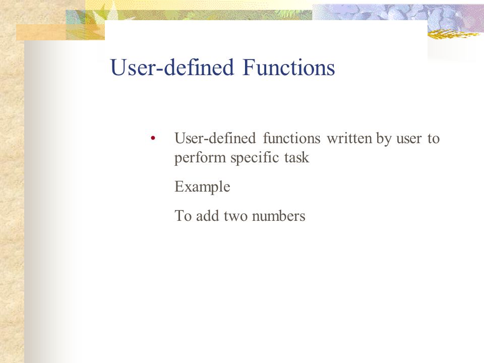 User-defined Functions