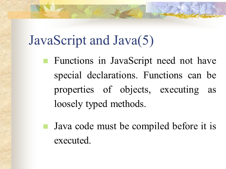 JavaScript and Java(5)