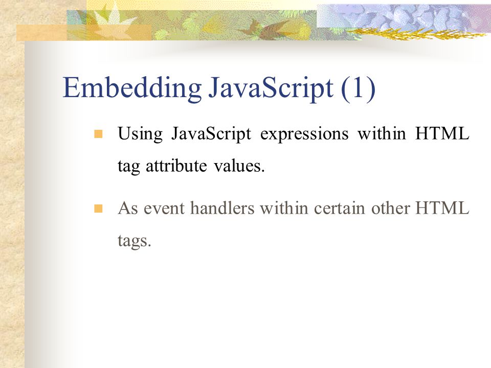 Embedding JavaScript (1)