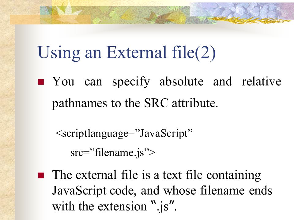 Using an External file(2)