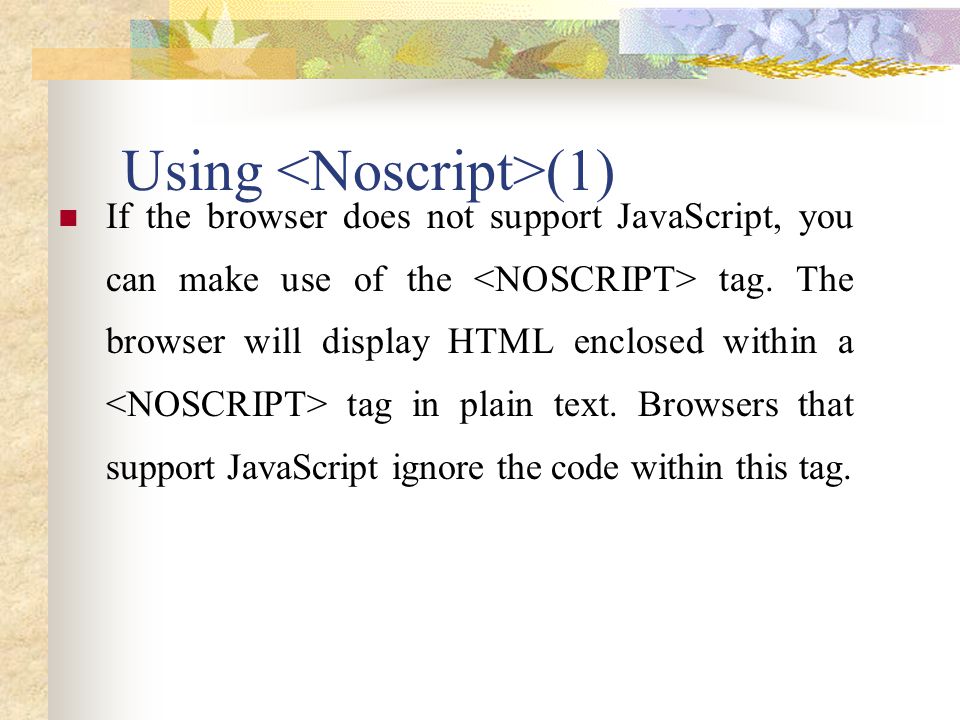 Using <Noscript>(1)