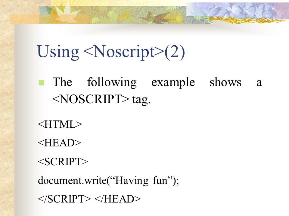 Using <Noscript>(2)