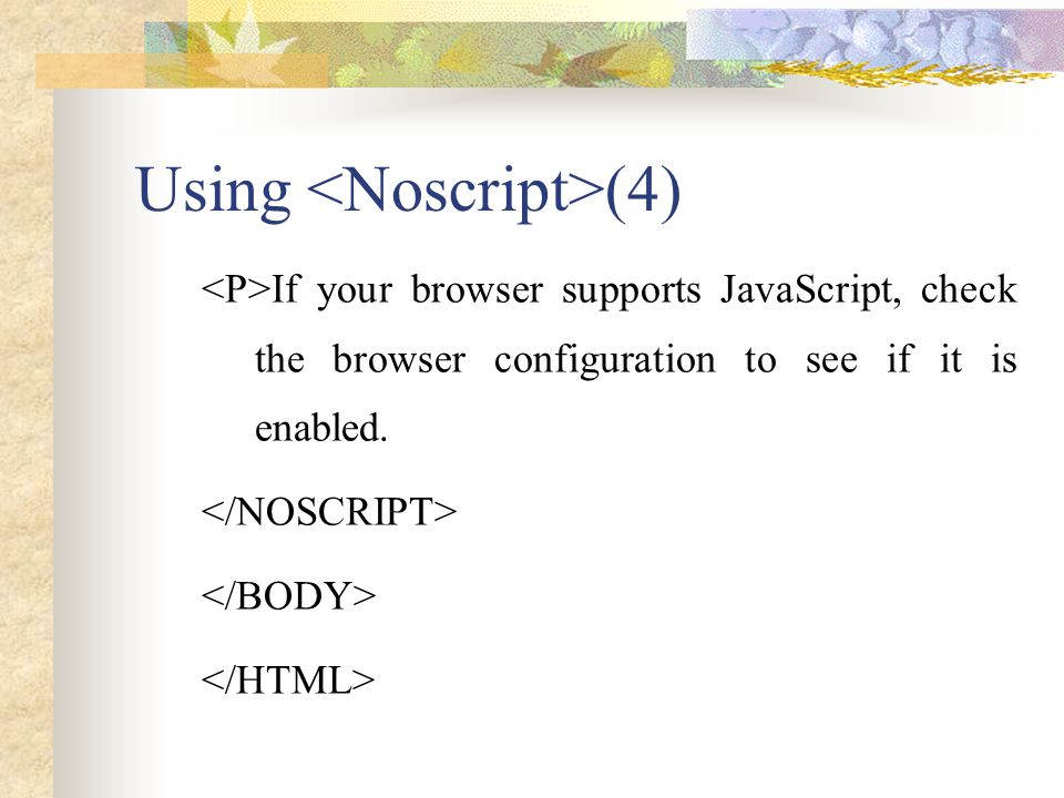 Using <Noscript>(4)