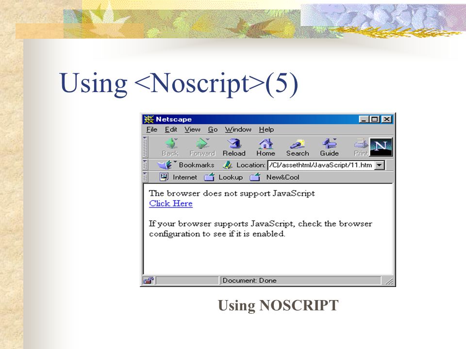 Using <Noscript>(5)