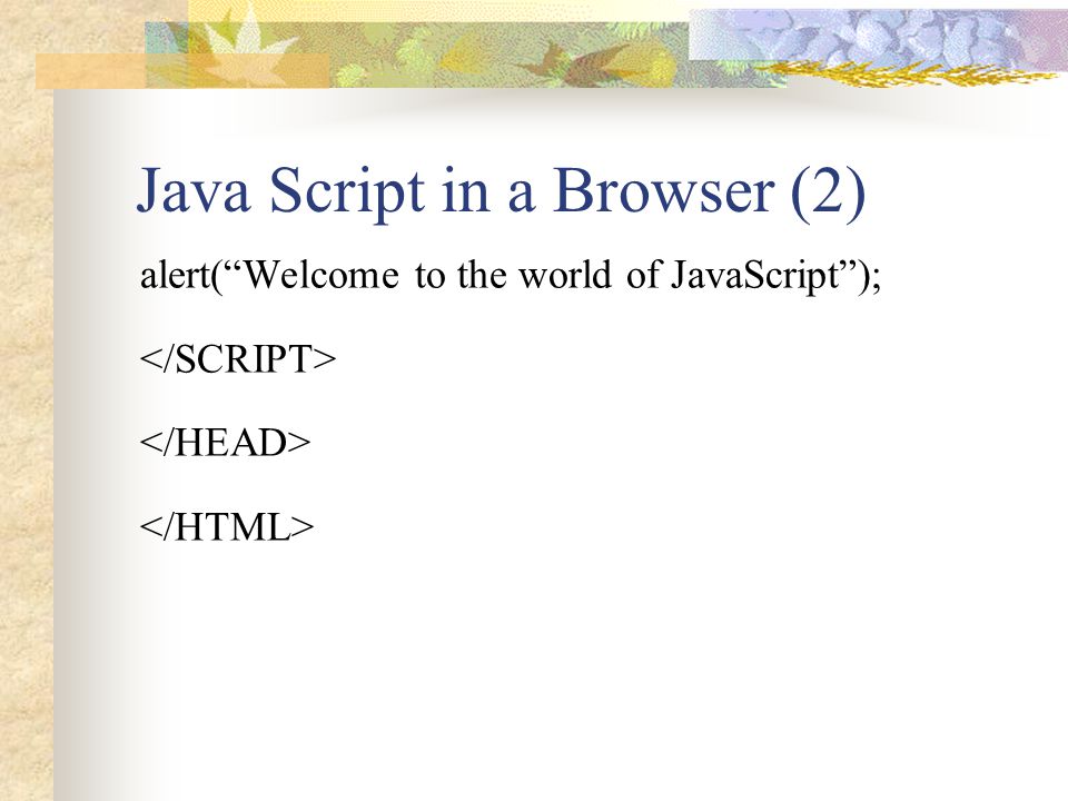 Java Script in a Browser (2)