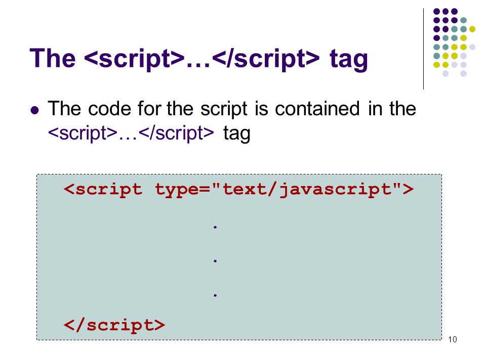The <script>…</script> tag