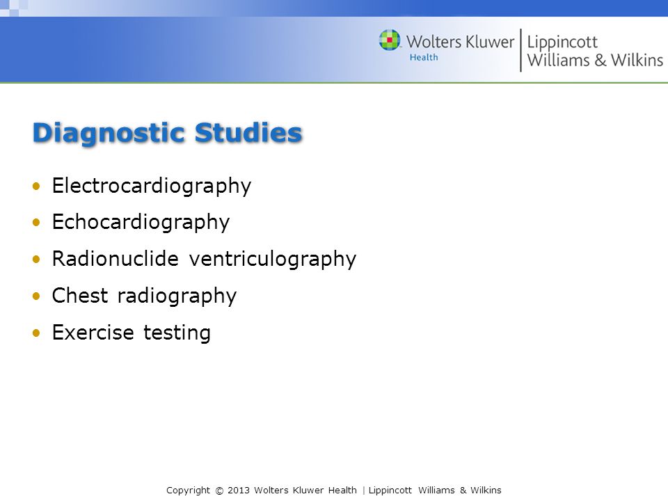Diagnostic Studies Electrocardiography Echocardiography