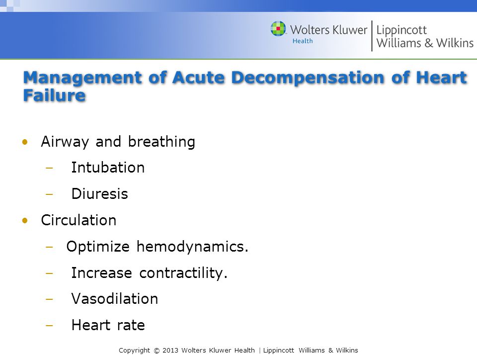 Management of Acute Decompensation of Heart Failure