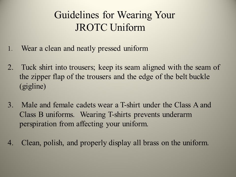 AFJROTC / How to Clean the Uniform
