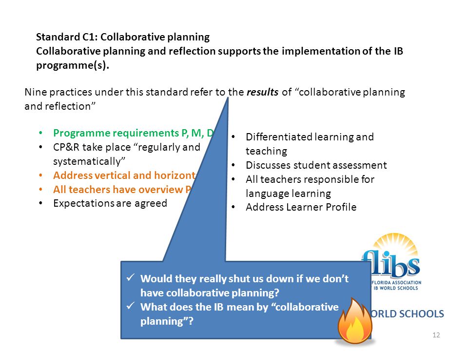 Standard C1: Collaborative planning