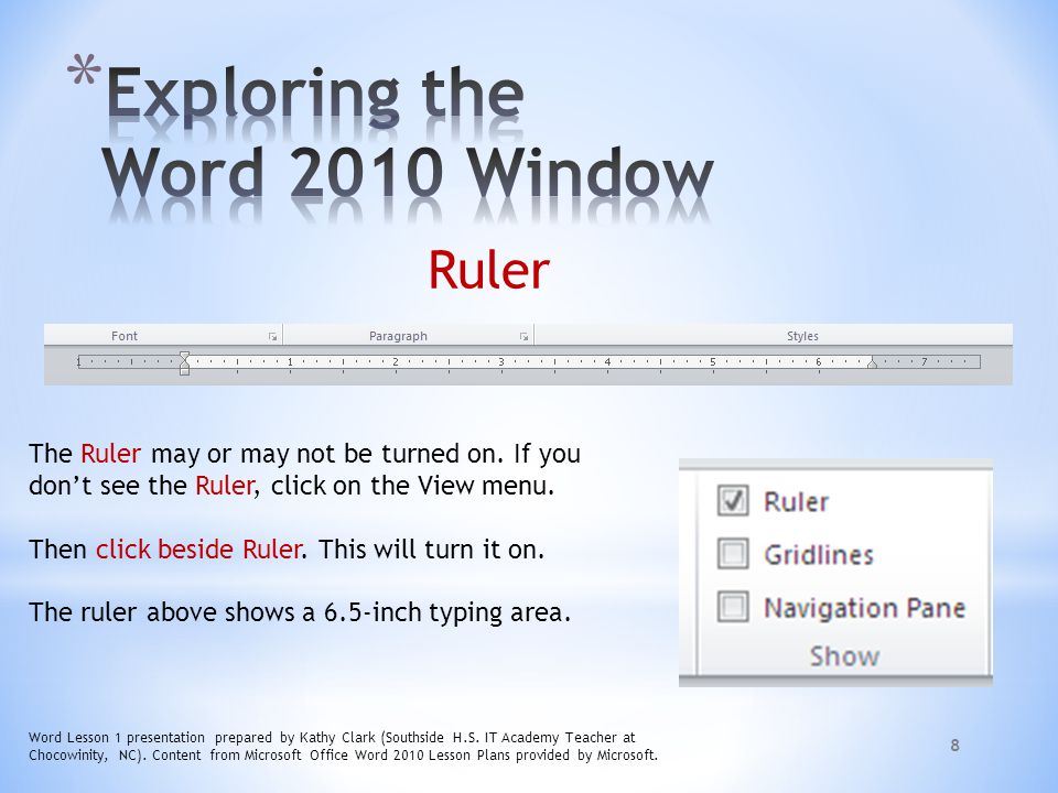 Exploring the Word 2010 Window