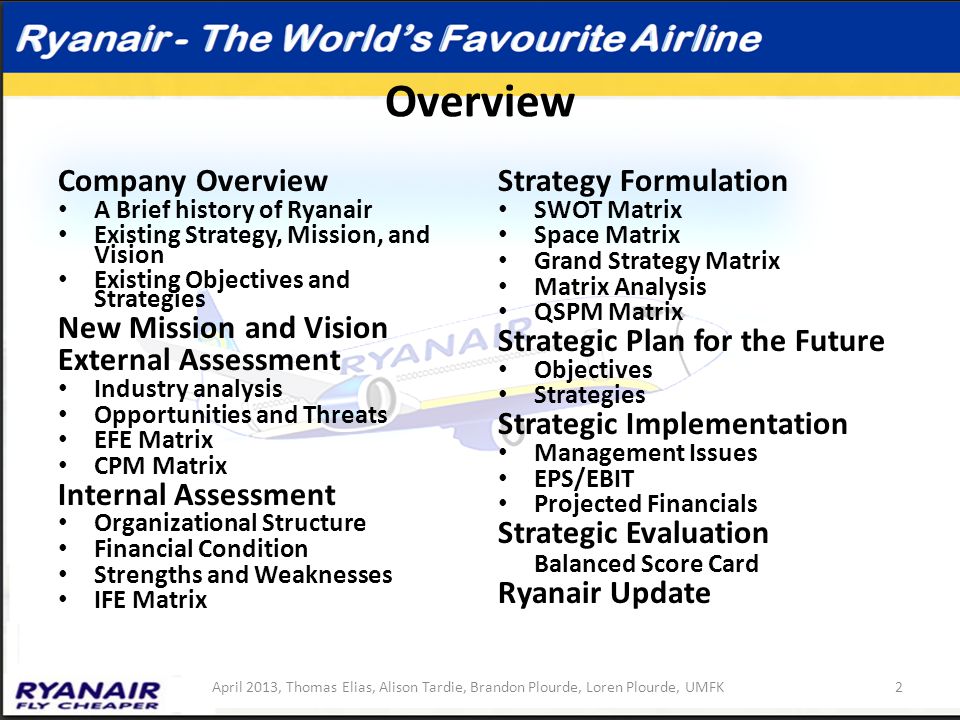 Ryanair Organisational Structure Chart