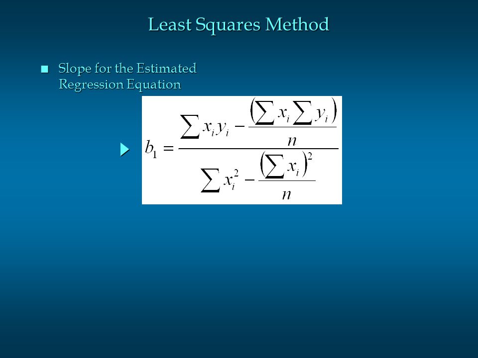 Least Squares Method Slope for the Estimated Regression Equation