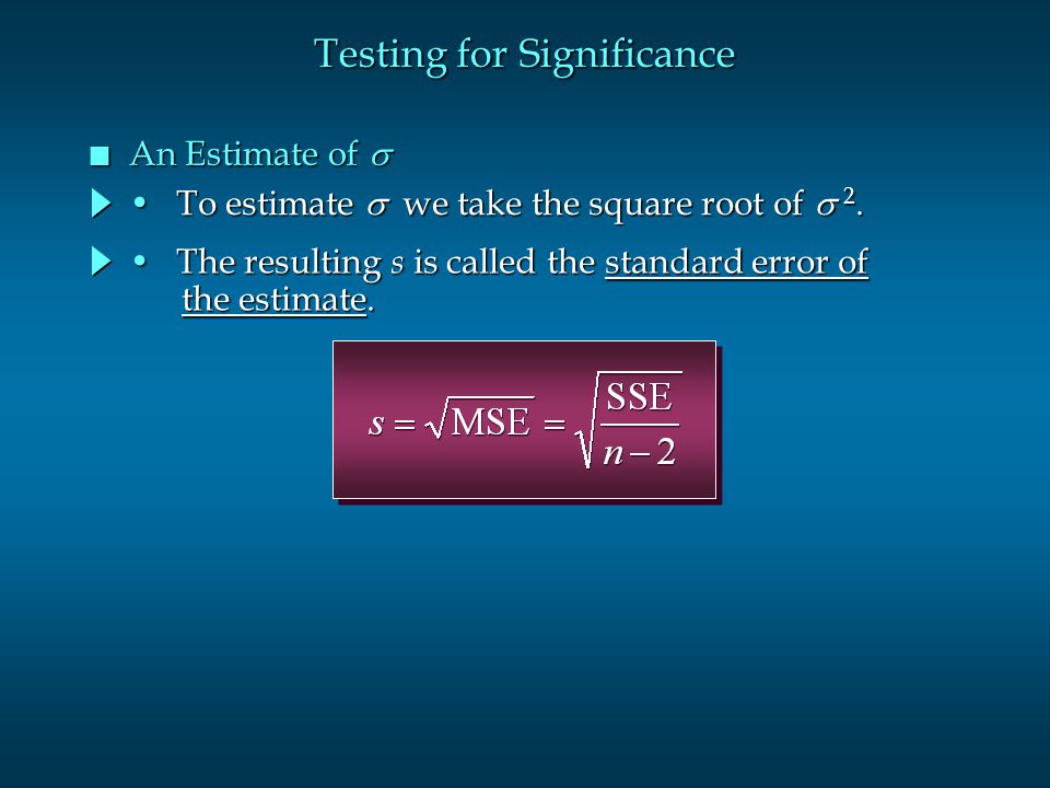 Testing for Significance