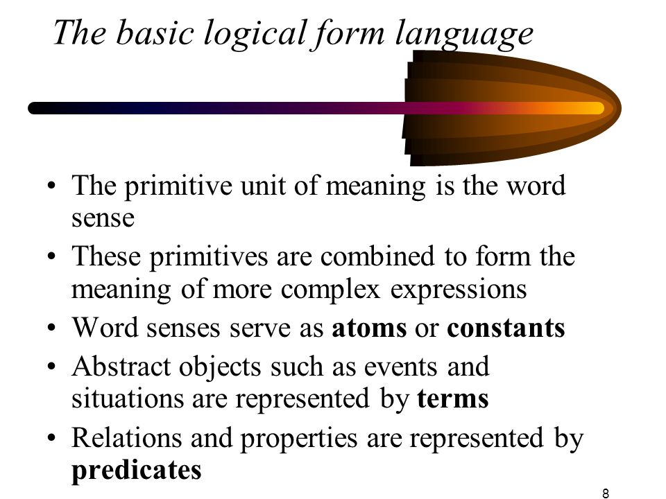 The basic logical form language