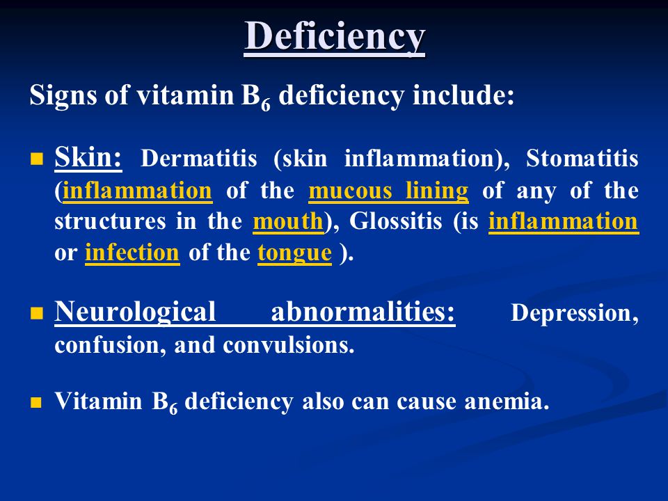 Vitamin deficiency. B6 defficiency.