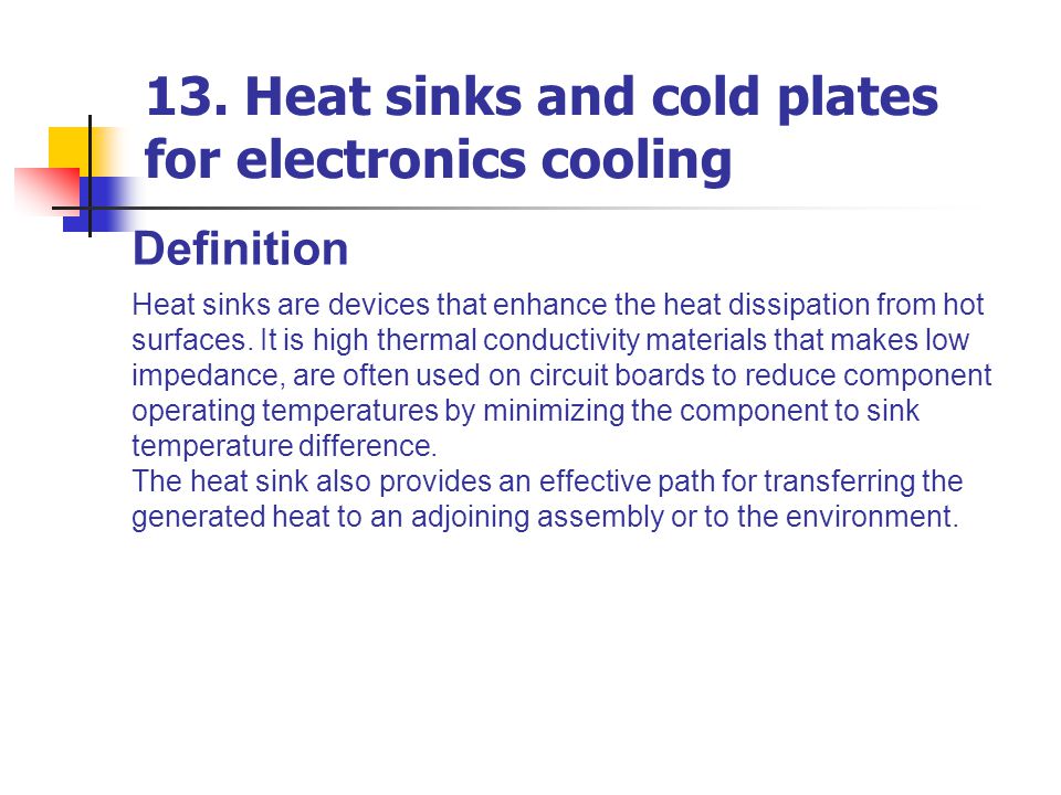 Part C Main Topics B1 Electronics Cooling Methods In