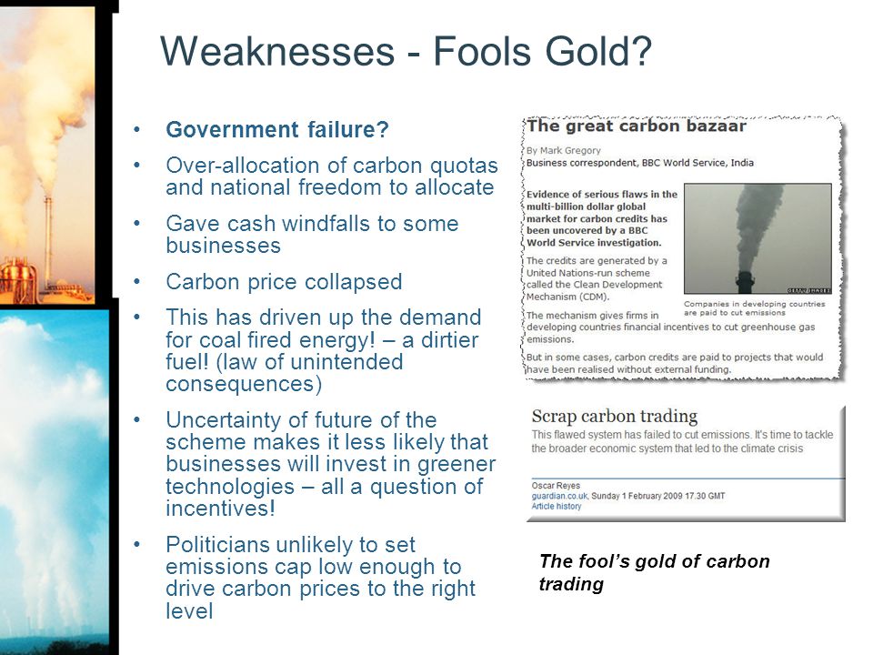 Weaknesses - Fools Gold