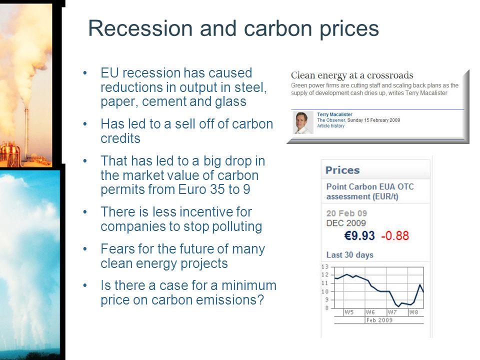 Recession and carbon prices