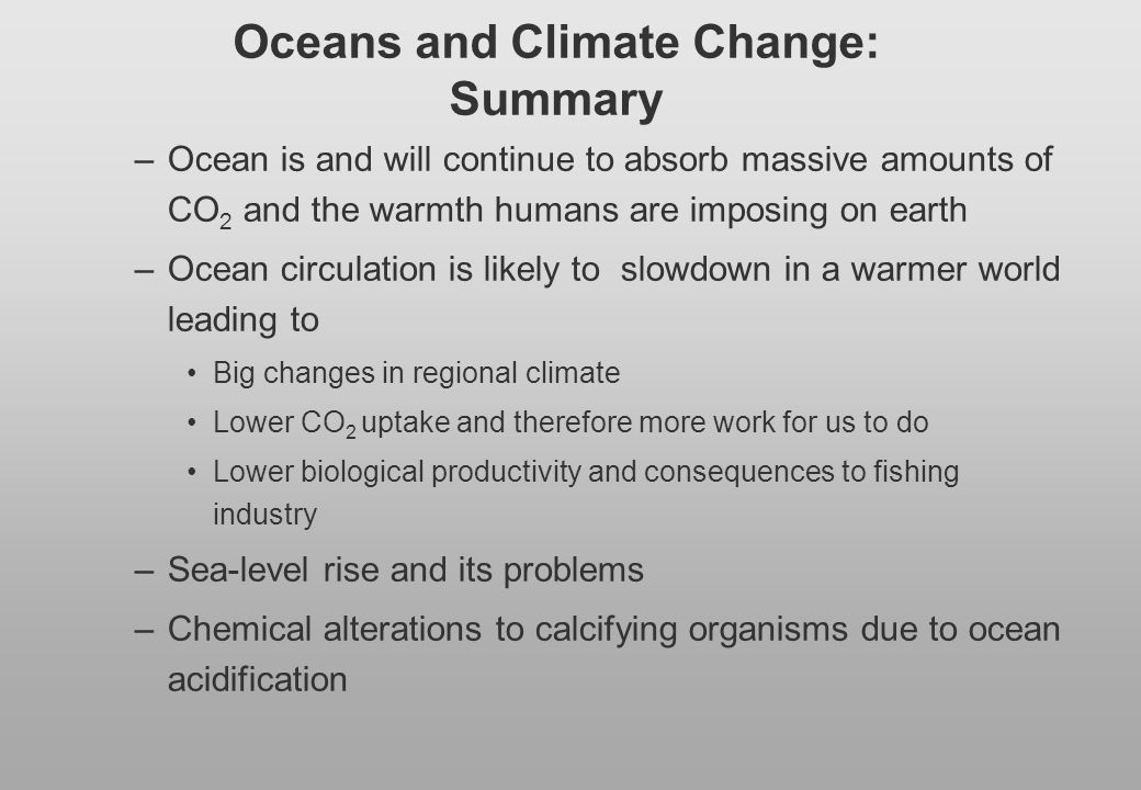 Oceans and Climate Change: Summary