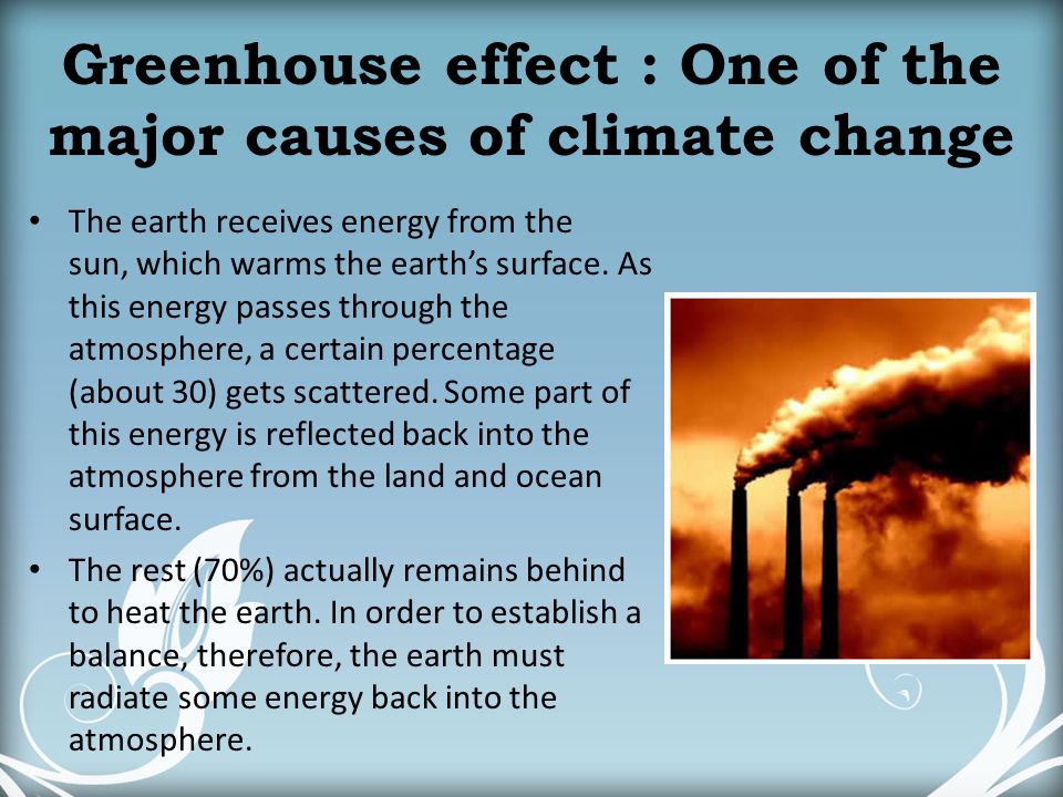 Greenhouse effect : One of the major causes of climate change