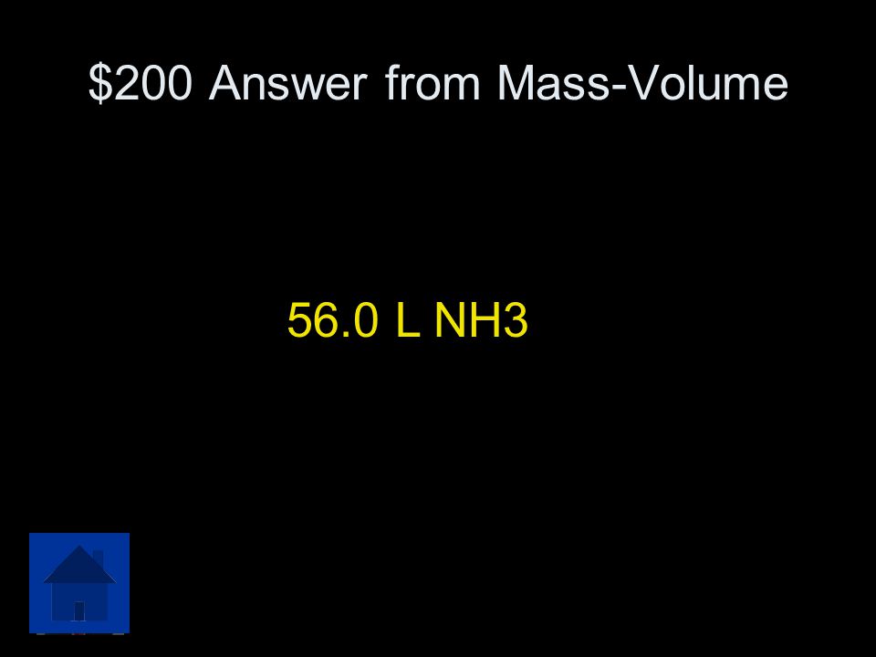 $200 Answer from Mass-Volume
