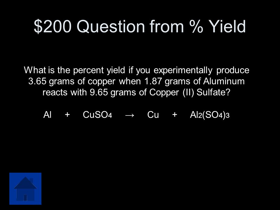 $200 Question from % Yield