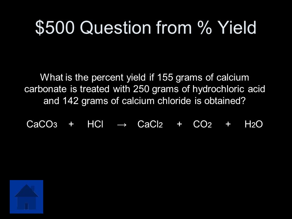 $500 Question from % Yield
