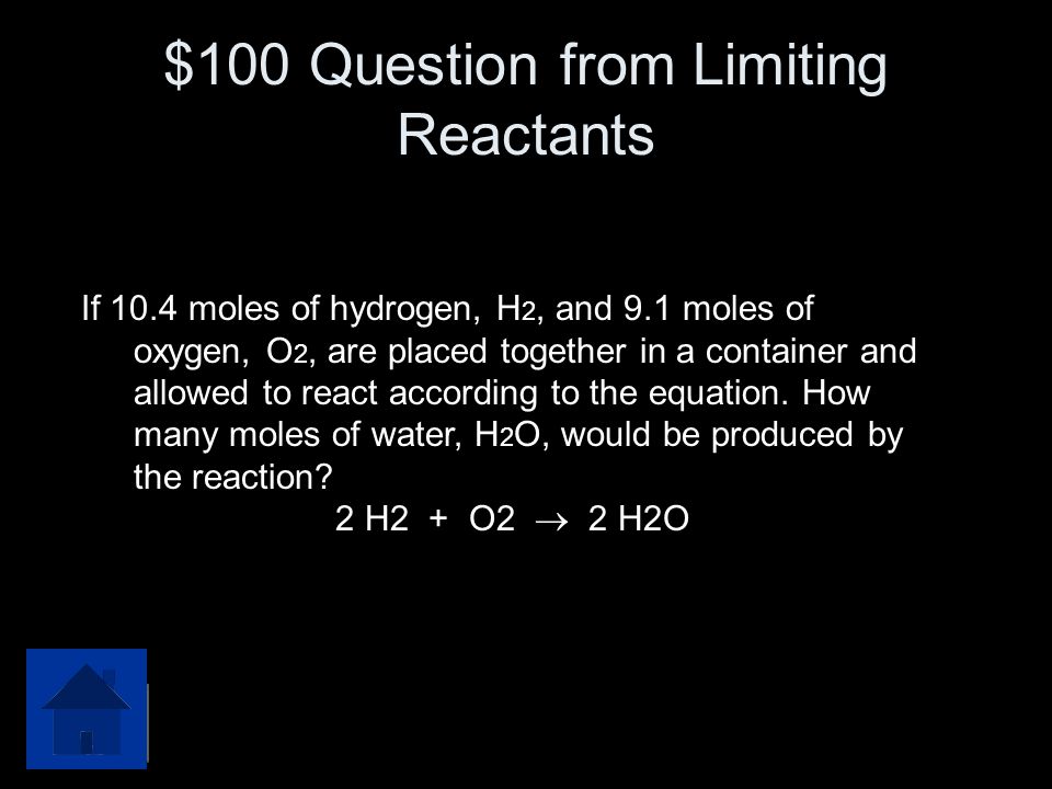 $100 Question from Limiting Reactants
