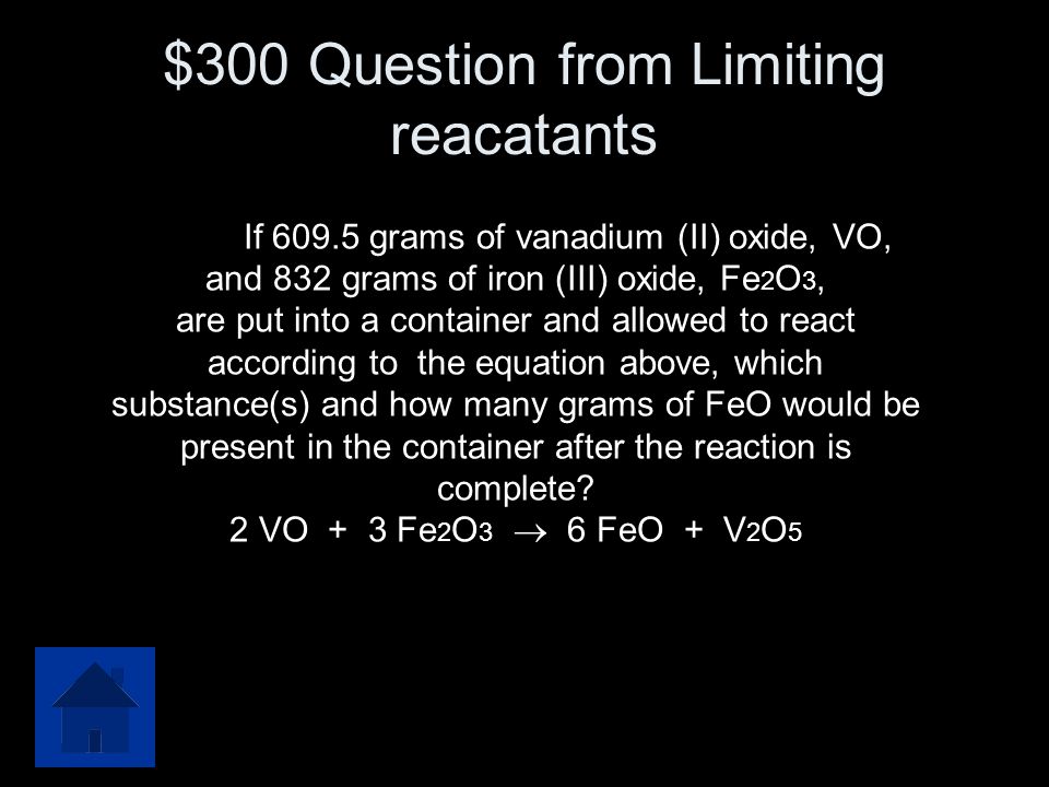 $300 Question from Limiting reacatants