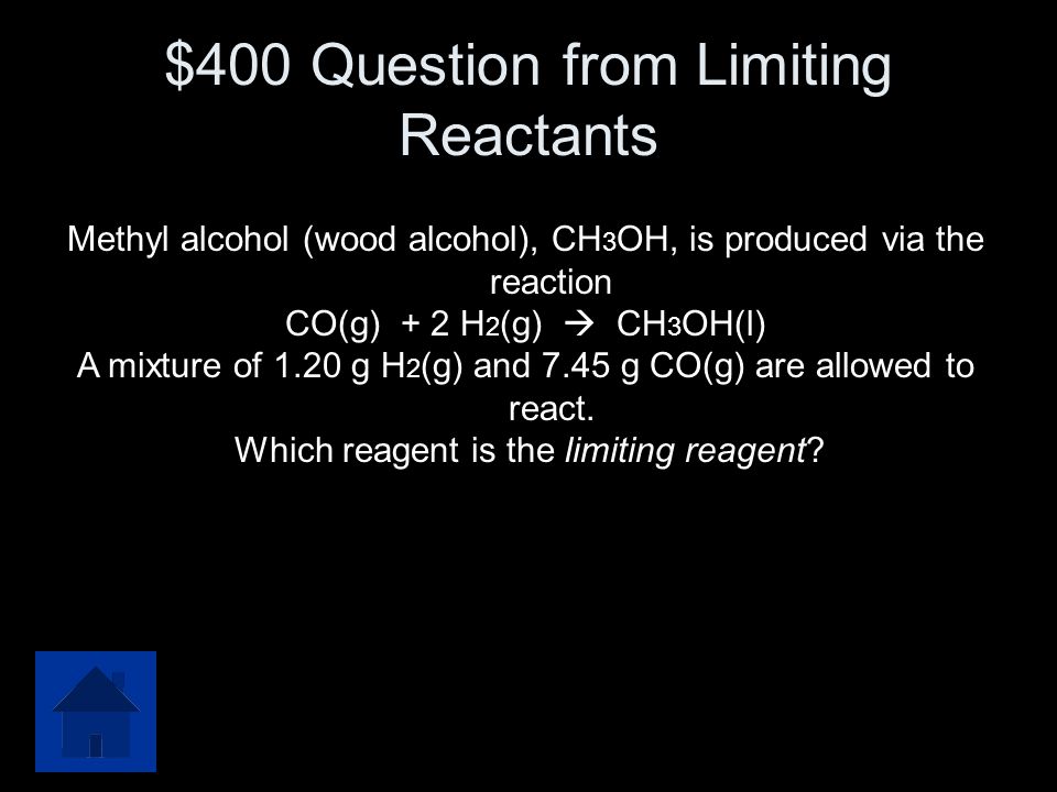 $400 Question from Limiting Reactants
