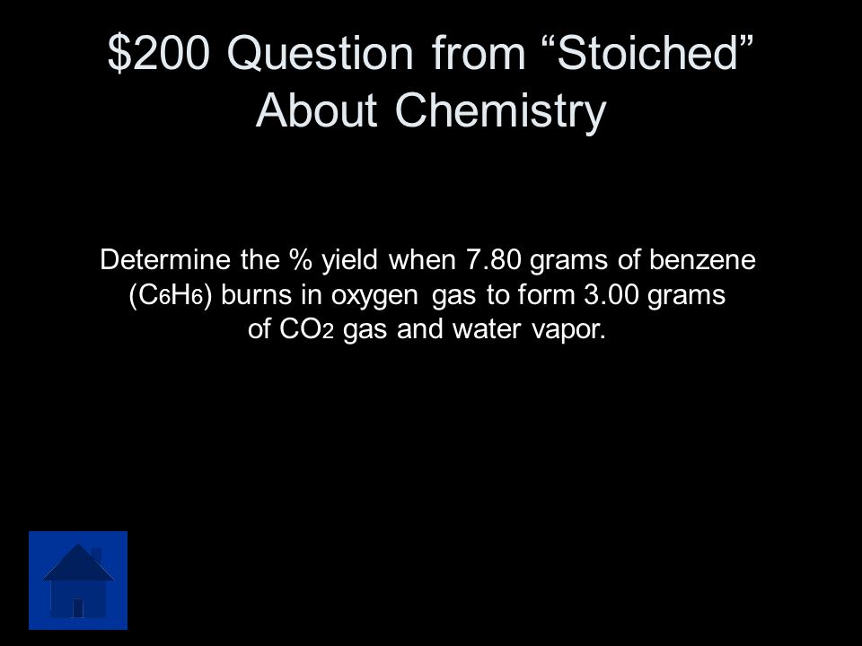 $200 Question from Stoiched About Chemistry